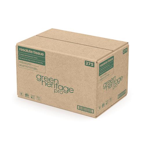 Resolute Tissue Green Heritage Pro Toilet Paper, 2-Ply, White, 500 Sheets/Roll, 96 Rolls/Carton (48,000 Sheets)