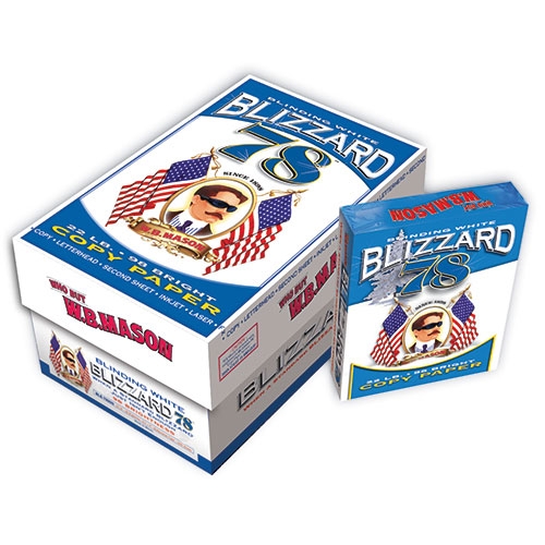 Blizzard 78 Extra Bright & Heavy Copy Paper, 98 Bright, 22 lb, 8.5" x 11", White, 500 Sheets/Ream, 10 Reams/Carton