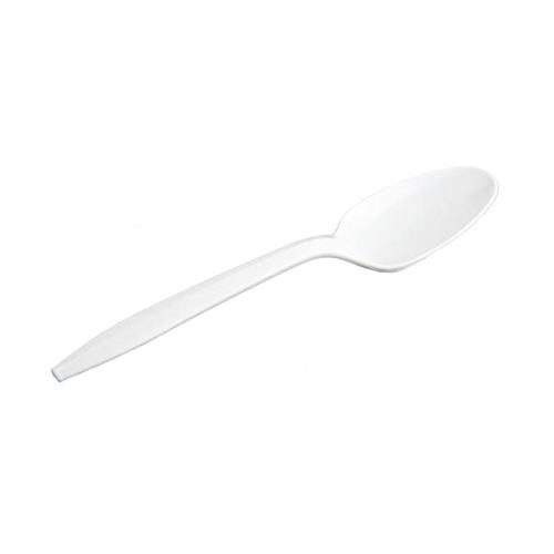 Chef's Supply Teaspoons, Medium Weight, Polypropylene, White, 1,000/Case