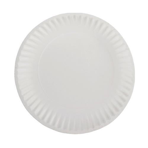Chef's Supply Uncoated Round 9" Paper Plates, White, 1,000/Carton