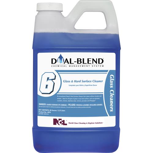 National Chemical Laboratories Dual Blend #6 Glass & Hard Surface Cleaner, Unscented, 80 oz, 4/Case