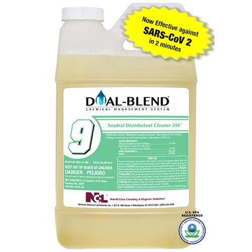 National Chemical Laboratories Dual Blend #9 Neutral Disinfectant, Unscented, 80 oz, 4/Case