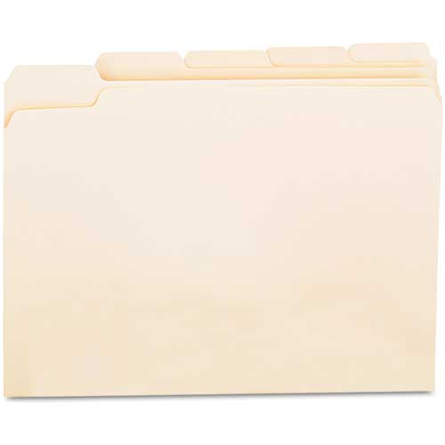File Folders, 1/5 Cut Assorted, Manila